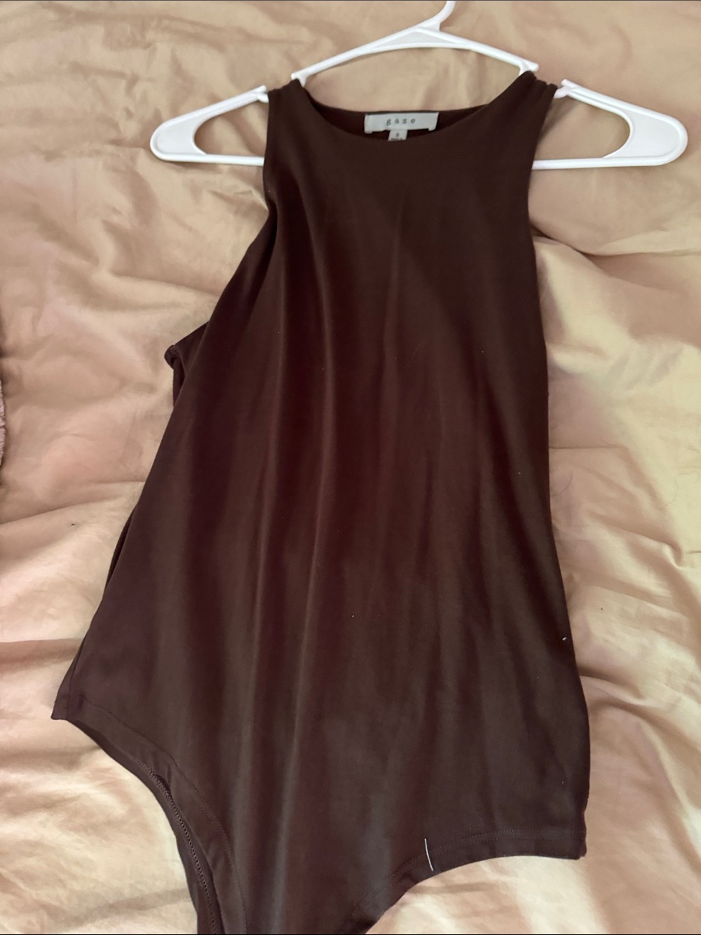 gaze Chocolate Brown Sleeveless Bodysuit